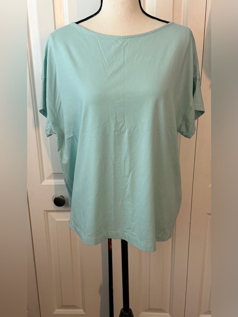 Relaxed Boatneck Tee in Seafoam Green By J.Jill. Like New Condition